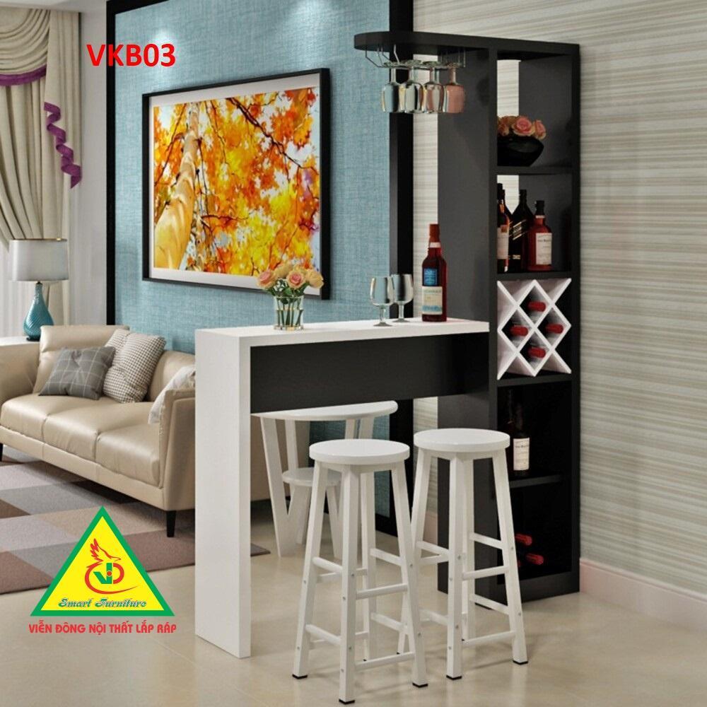 Quầy bar, quầy bar mini, quầy bar nhà bếp kết hợp tủ rượu VKB03 - Nội thất lắp ráp Viendong Adv