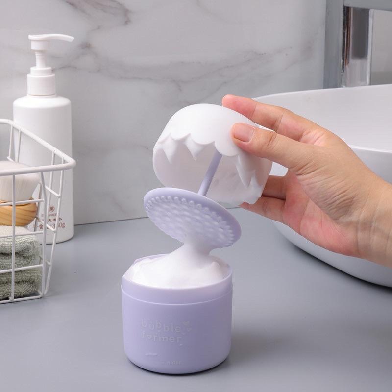 Cốc tạo bọt sữa rửa mặt mẫu mới cao cấp giúp bảo vệ da thiết kế dễ thương nhỏ gọn để ở nhà tắm, tiện lợi mang du lịch
