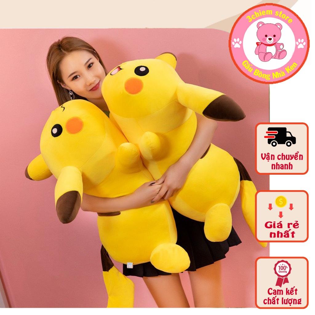 Gấu Bông Pikachu Dáng Nằm - Gấu bông quà tặng Pikachu Dài chất vải nhung mịn màng co dãn