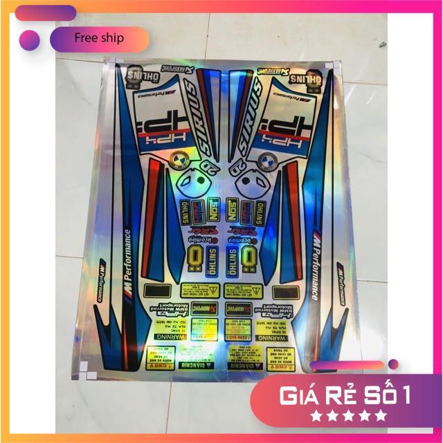 Tem rời dành cho xe sirius chất liệu decal 7 màu xà cừ tem chống nước ko phai màu