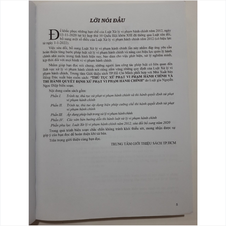 Sách Thủ Tục Xử Phạt Vi Phạm Hành Chính Và Thi Hành Quyết Định Xử Phạt Vi Phạm Hành Chính - V2101P
