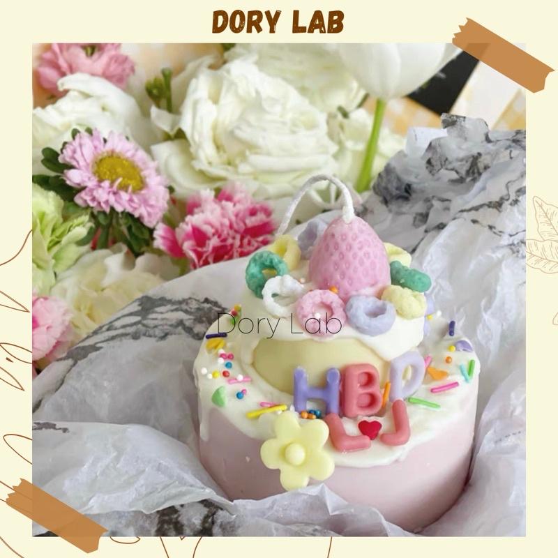 Nến Thơm Bánh Sinh Nhật 2 Tầng Size 10cm Trang Trí Theo Yêu Cầu, Quà Tặng Ý Nghĩa - Dory Lab