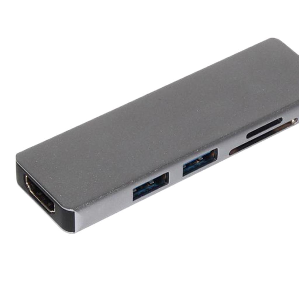 Aluminium USB C 3.1 Hub 5 in 1 Adapter USB 3.0 + HDMI+ Card Reader Port for Apple Macbook