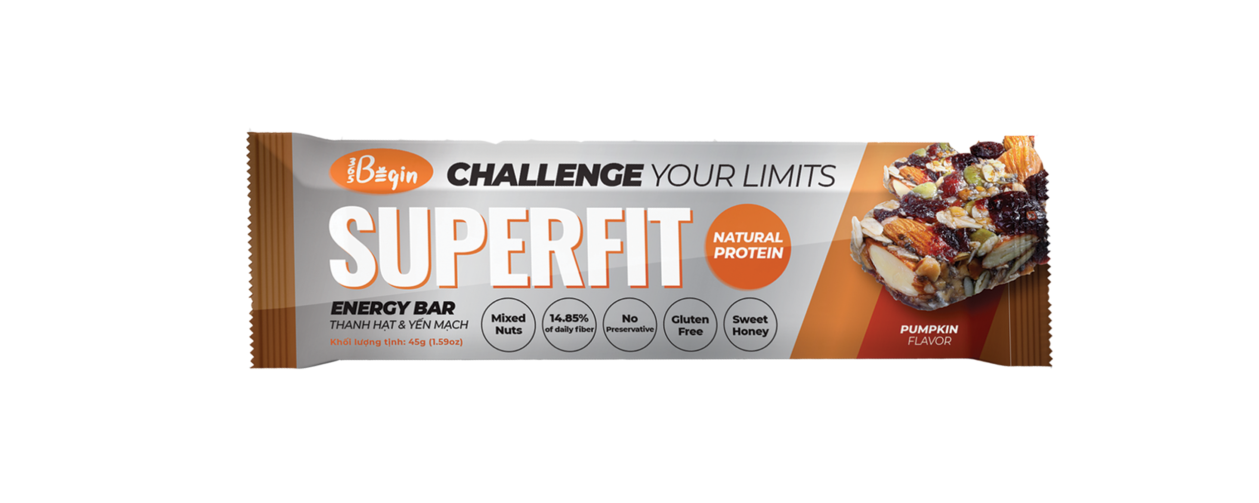 HỘP THANH NĂNG LƯỢNG HẠT & YẾN MẠCH SUPERFIT - VỊ BÍ ĐỎ - PUMPKIN