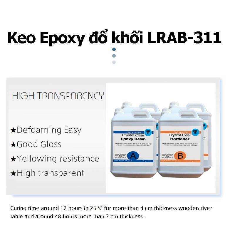 Bộ 20kg Keo Epoxy Resin Trong Suốt Đổ Khối Lớn Trong Suốt LRAB311