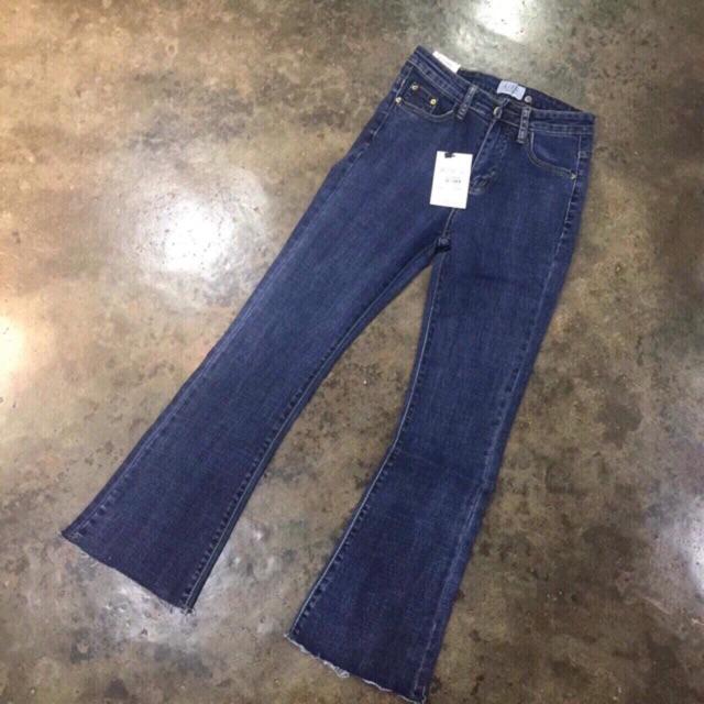 Quần jeans ống loe lửng 9 tấc 3 màu