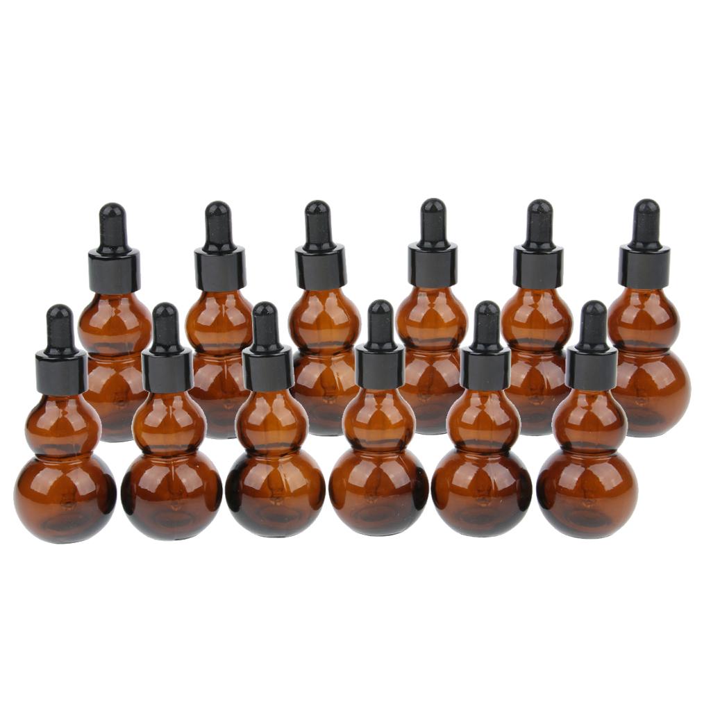 12pcs Travel Refillable Glass Dropper Bottles Essential Oil Makeup Container