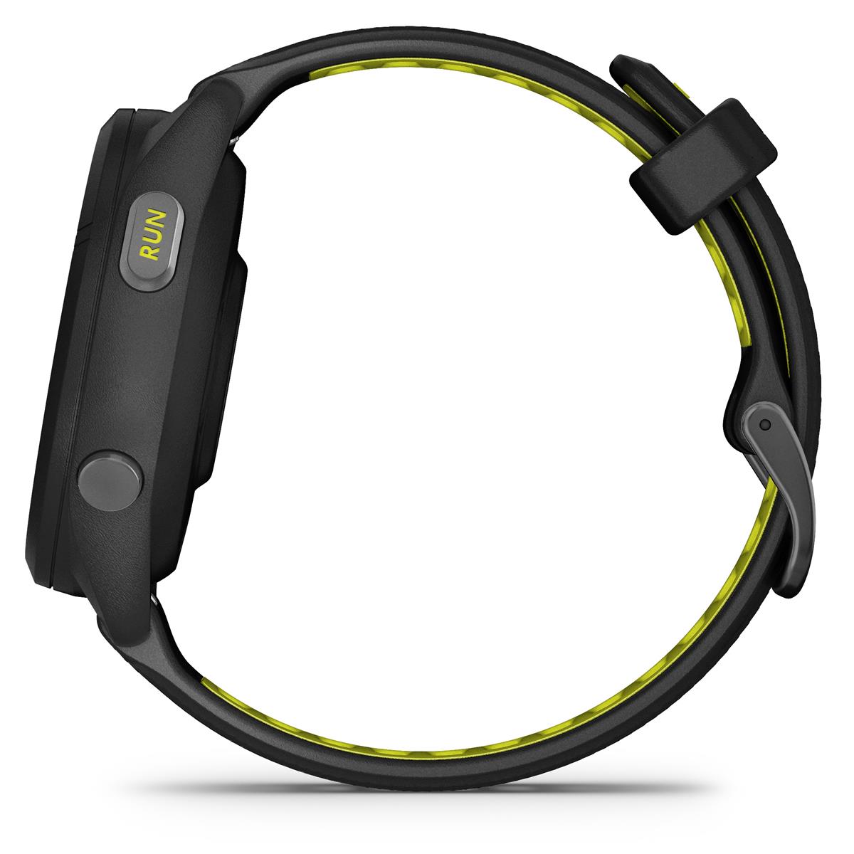 Đồng hồ Garmin Forerunner 265S_Mới, hàng chính hãng - Black Bezel and Case with Black/Amp Yellow Silicone Band