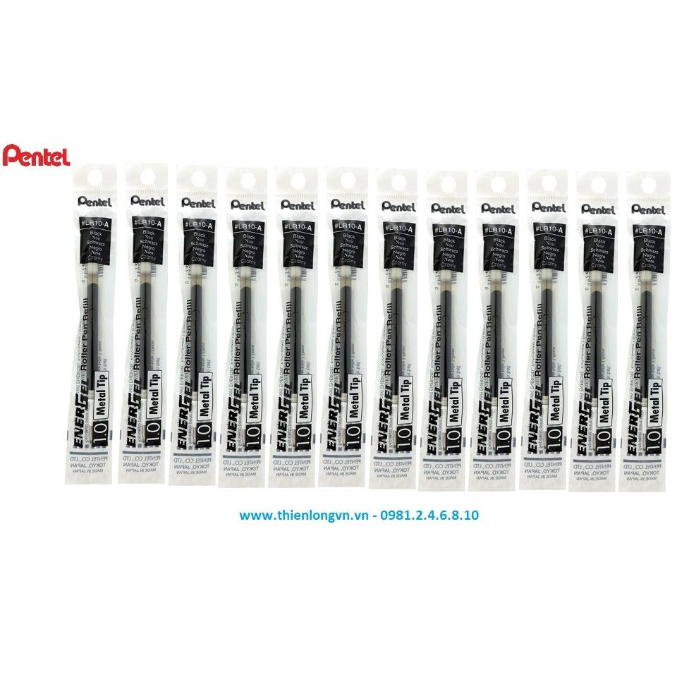 Hộp 12 Ruột bút nước energel Pentel LR10 màu đen 1.0 mm