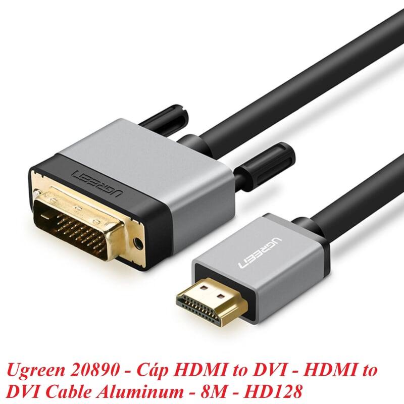 Ugreen UG20890HD128TK 8M màu Đen Cáp chuyển đổi HDMI sang DVI 24 + 1 thuần đồng cao cấp - HÀNG CHÍNH HÃNG