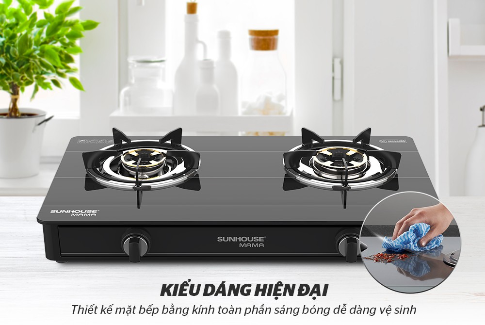 BẾP GAS DƯƠNG KÍNH SUNHOUSE MAMA MMB0910 - Hàng Chính Hãng
