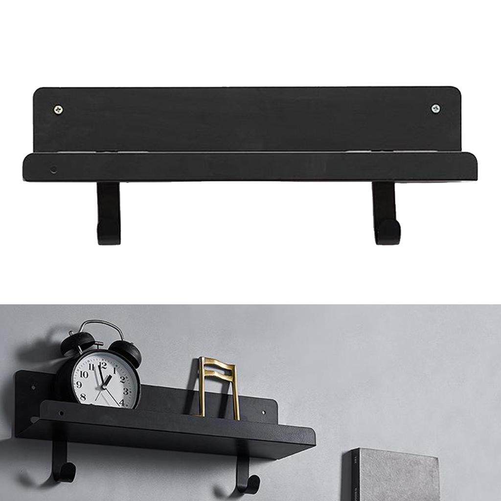 Floating Wall Mounted Shelves, Display Rustic Metal Ledge Shelves Wide Panel for Bedroom Office Kitchen Living Room