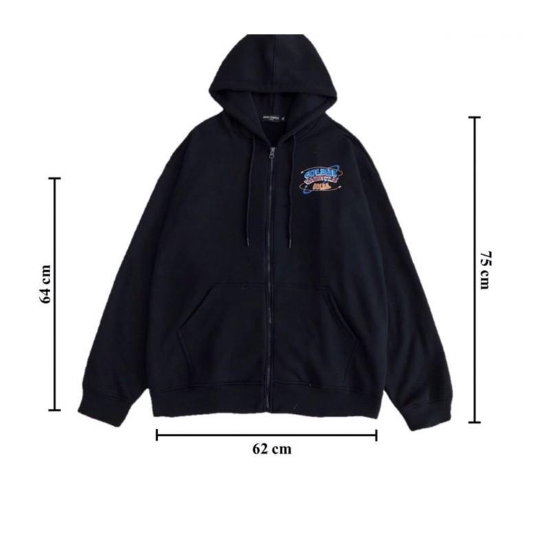 Áo khoác hoodie form rộng phối dây kéo GLOBAL ulzzang ( ảnh thật )
