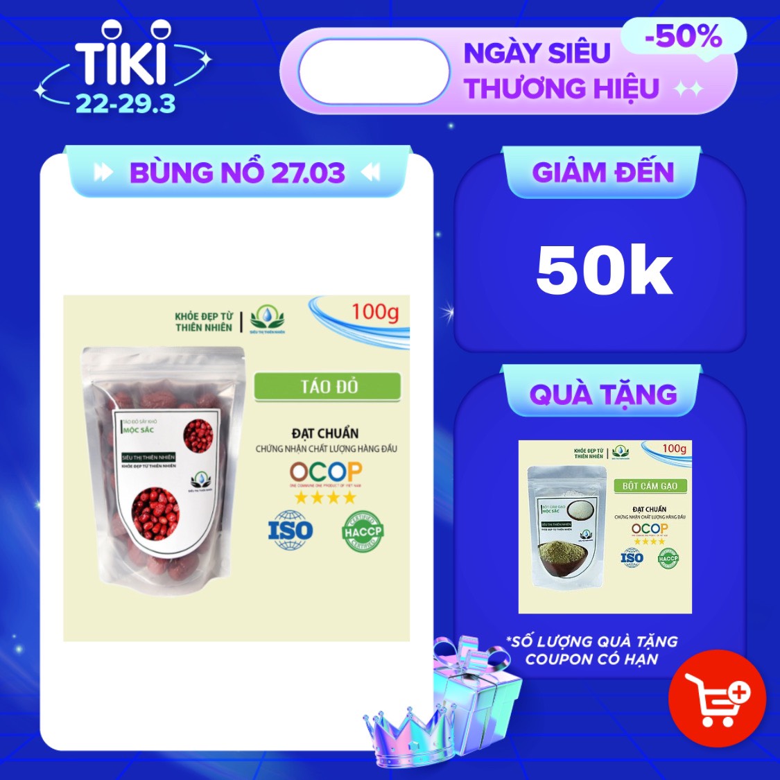 Trà Táo Đỏ Sấy Khô Mộc Sắc 100g