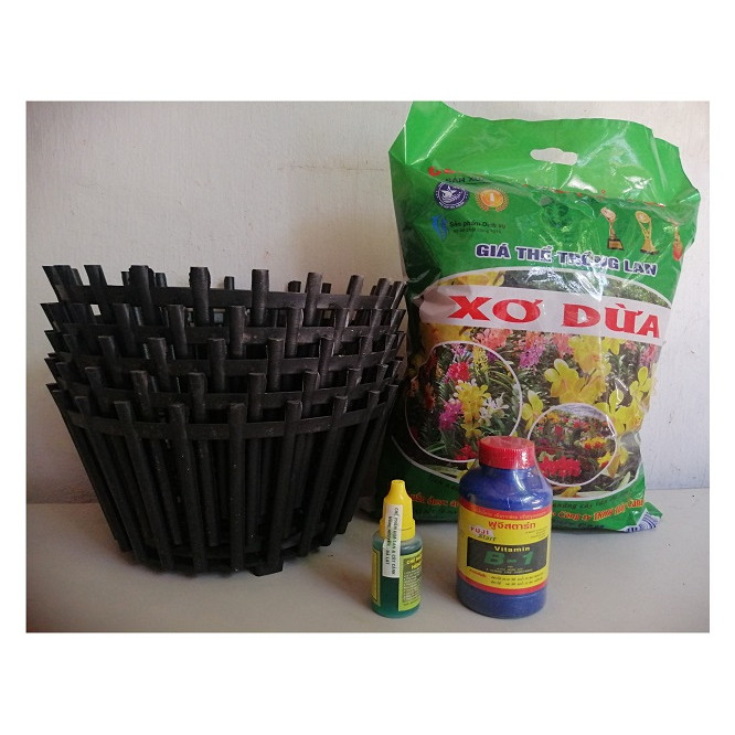 COMBO 5 CHẬU GIẢ GỖ FI26 + 1 GIÁ THỂ SƠ DỪA + 1 B1 THÁI LAN 100ML + 1 CHẾ PHẨM HÙNG NGUYỄN