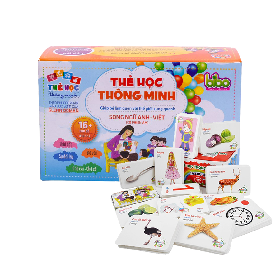 Bộ Thẻ Học Thông Minh Flashcards Cho Bé Học Tiếng Anh BIBO 416 Thẻ Học