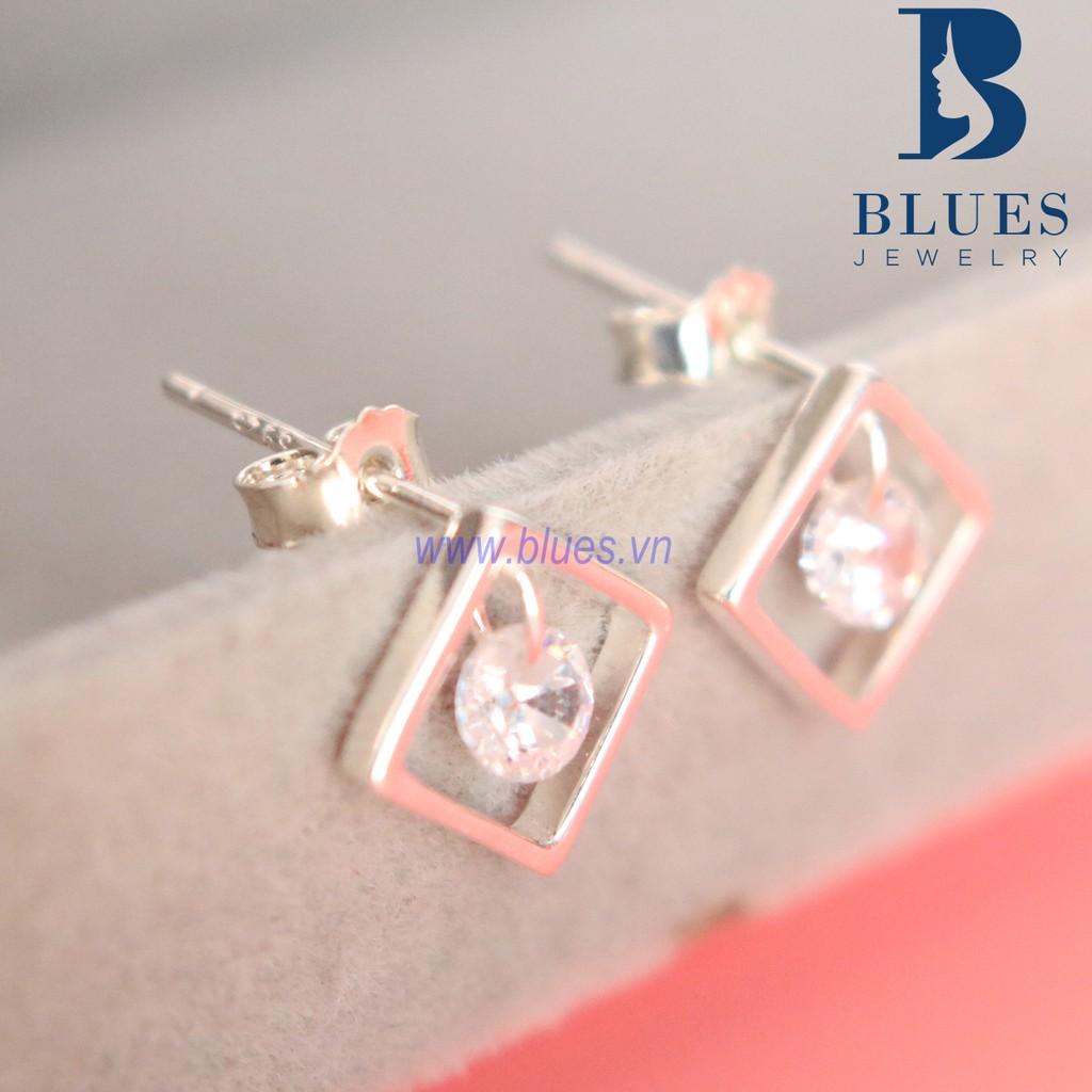 (BẠC THẬT 100%) Bông Tai Bạc Nữ Rhombus Diamond