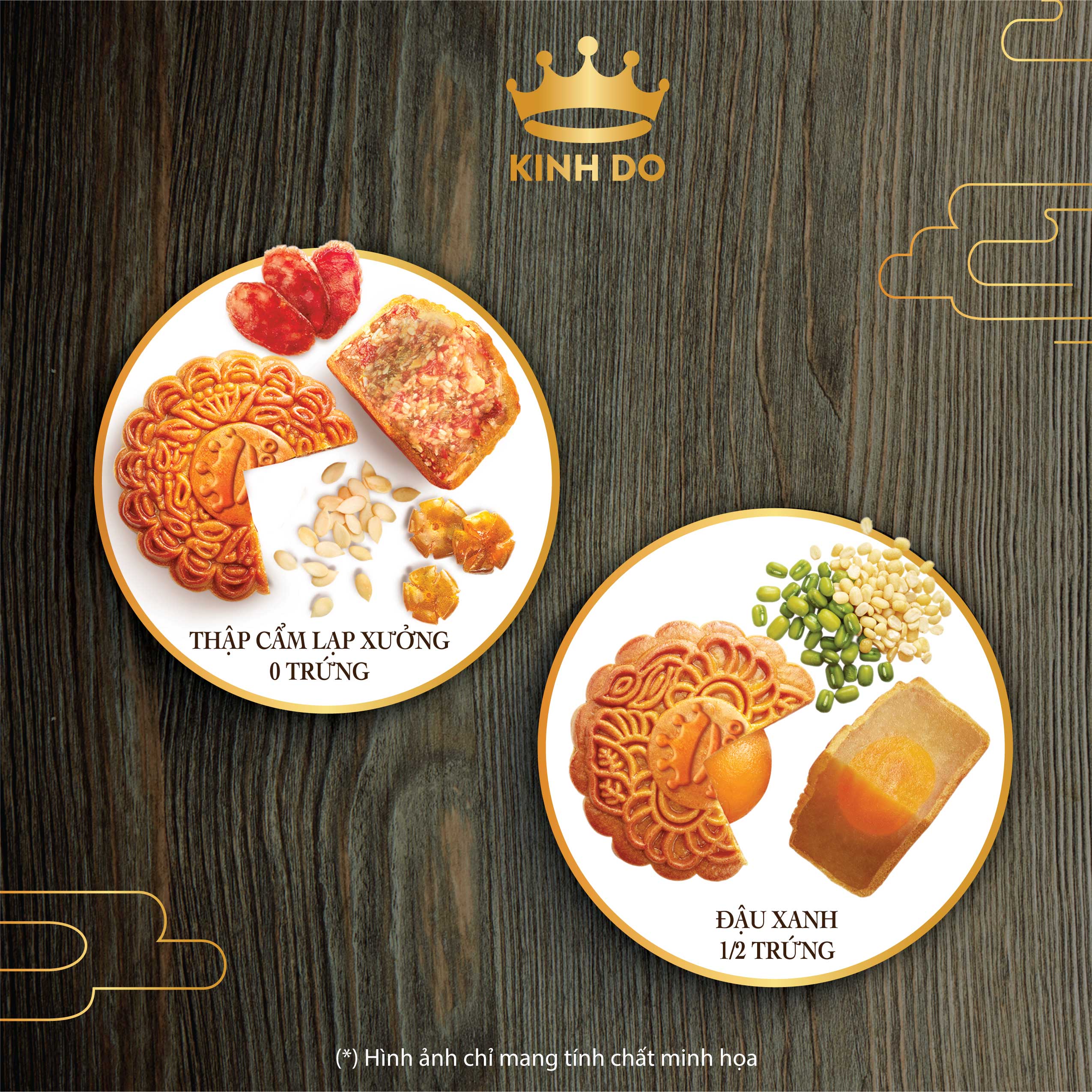 Hộp 2 bánh trung thu Kinh Đô &quot;Bộ Đôi Bánh Nướng&quot; (2 bánh x 150g)