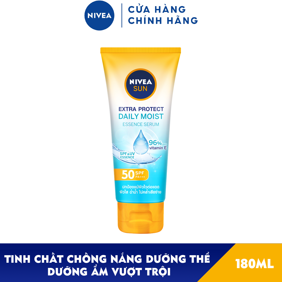 Serum Chống Nắng &amp; Dưỡng Thể Toàn Thân NIVEA SUN Spf50 Pa+++ Dưỡng Ẩm Vượt Trội (180 Ml) - 86090