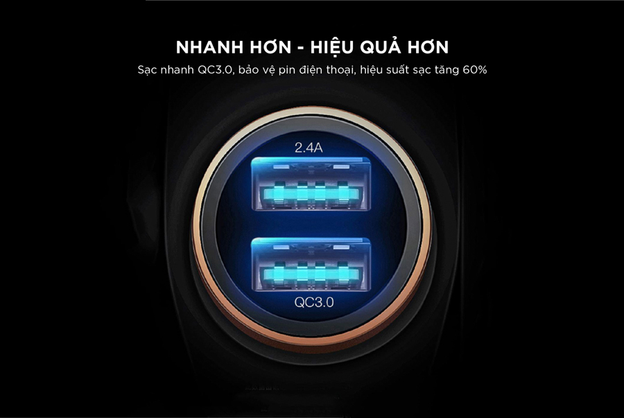 Tẩu sạc ô tô WK WP-C21 - Hàng chính hãng