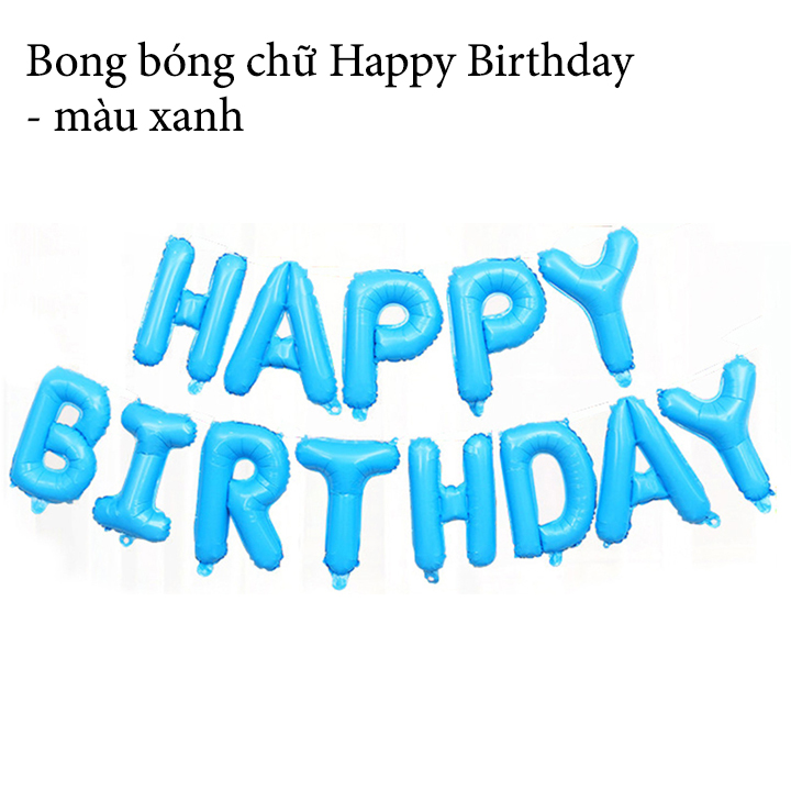 Bong bóng Happy Birthday trang trí sinh nhật thôi nôi mẫu doraemon cho các bé - Phụ kiện tiệc tùng cho bé trai bé gái