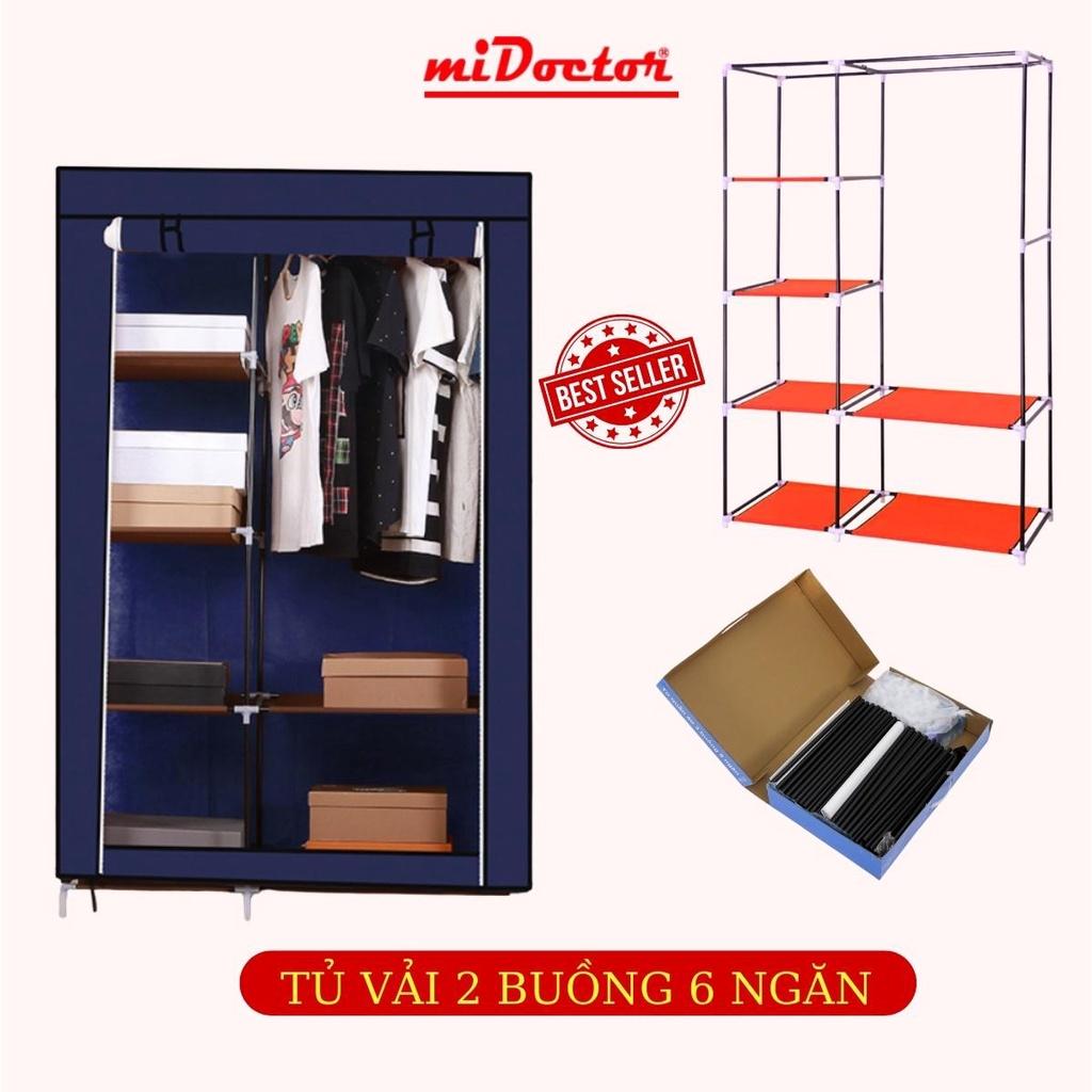 Tủ quần áo 2 buồng 6 ngăn, 3 buồng 8 ngăn tiện lợi cao 165cm hàng Việt Nam chất lượng cao chính hãng miDoctor