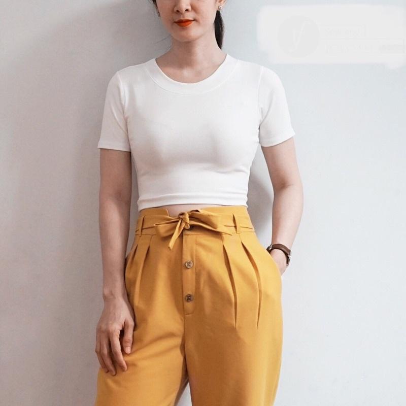 FA535N Áo ôm croptop cổ tròn tay ngắn