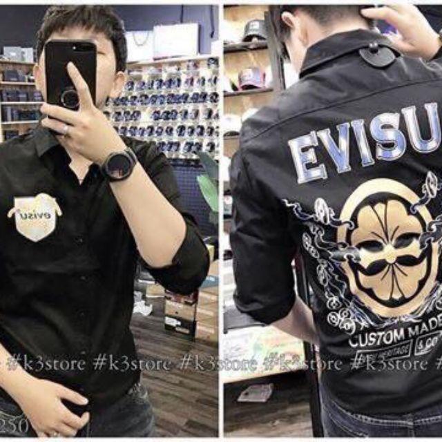 Áo sơ mi lụa EVISU ngầu cực ngầu hình ảnh phá cách chất chơi ko kém phần sang trọng