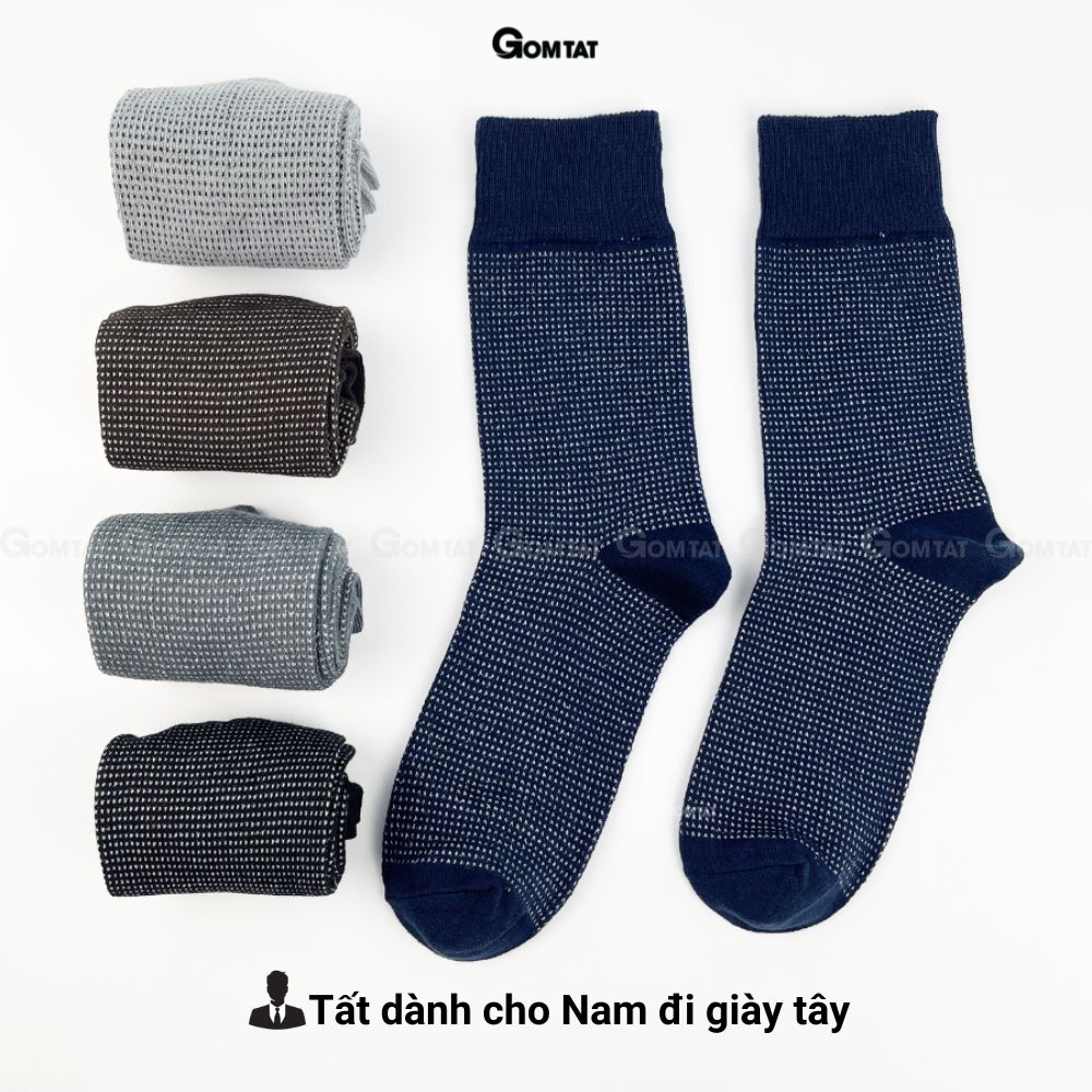 Tất Giày Tây Nam Cổ Cao GOMTAT Chất Liệu Cotton Cao Cấp Êm Chân Thoáng Khí - TATGIAYTAY01-1DOI