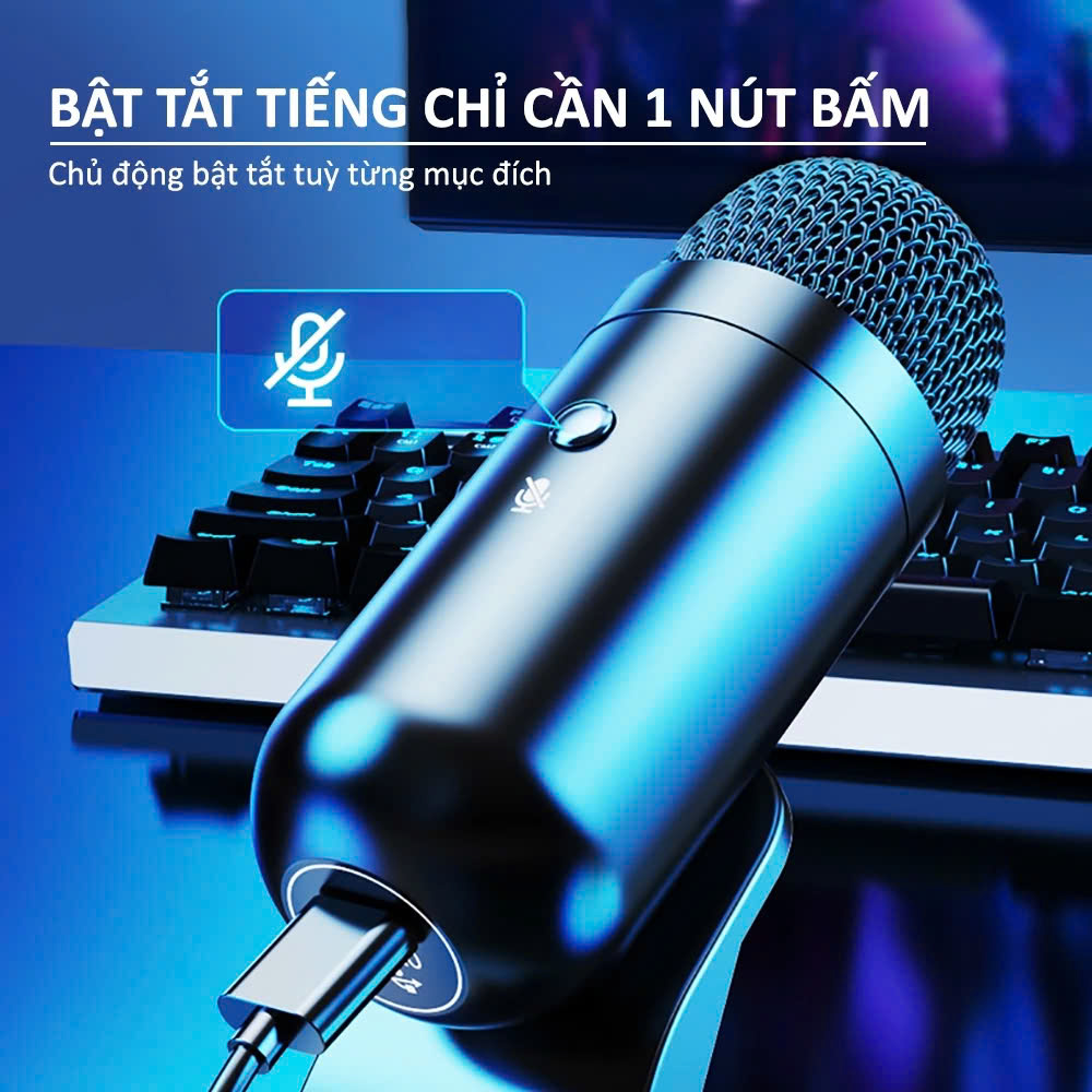 Micro USB Mini Mic Thu Âm Podcast Livestream Radio Microphone Phòng Thu Studio Karaoke SoloCast Cắm Máy Tính Bàn Laptop Chat Voice Học Online Chơi – Hàng Nhập Khẩu