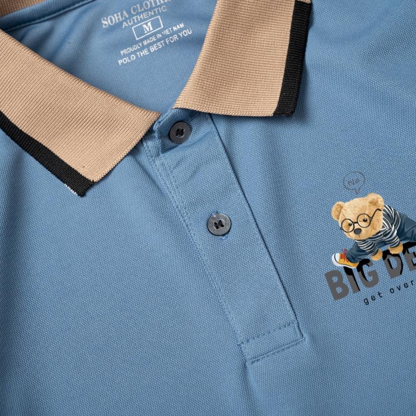 Áo POLO nam cổ bẻ Gấu BIGDEAL VIỀN vải cá sấu dệt kim xuất xịn,chuẩn form, sang trọng ,thanh lịch - SOHA CLOTHING