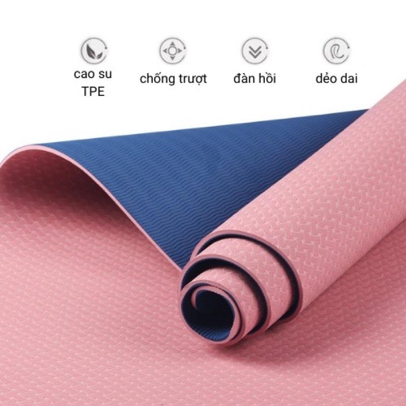 Thảm Tập Yoga TPE 2 Lớp 6mm định tuyến Cao Cấp Chống Trượt - Hàng Loại 1 Chất Lượng Tuyệt Vời