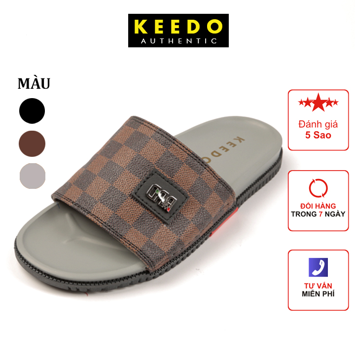 Dép Quai Ngang Nam Cao Cấp Keedo - Kd0604 - Nâu - 43