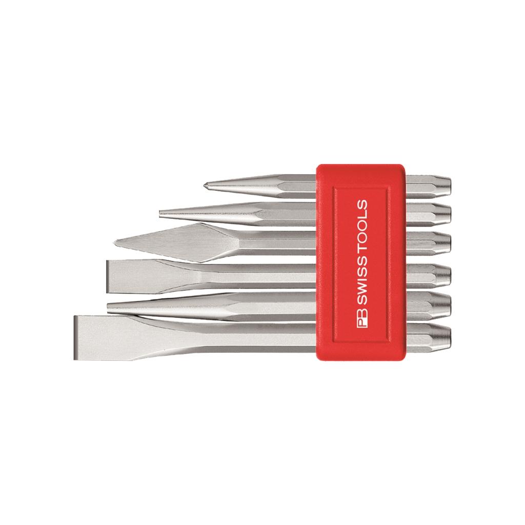 Bộ Đột 6 Cái Pb Swiss Tools Mạ Chrome Đựng Trong Kẹp Nhựa Pb 850.bl - Hàng Chính Hãng 100% từ Thụy Sĩ