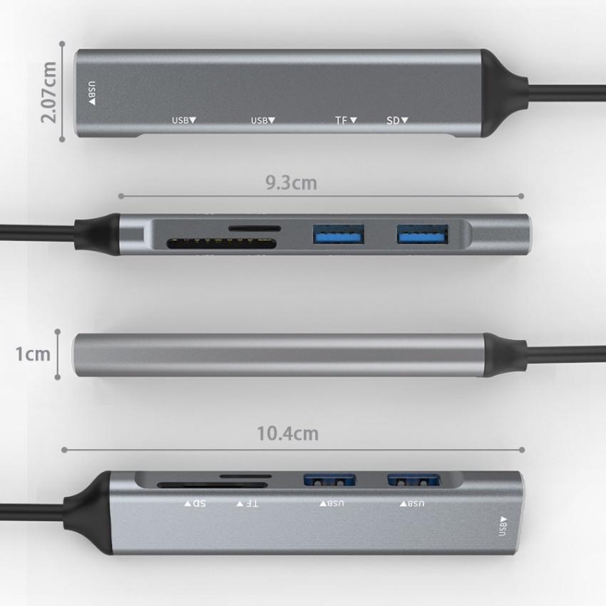Bộ Chia 5 Cổng USB Type C Sang USB 2.0 USB 3.0 SD TF Card