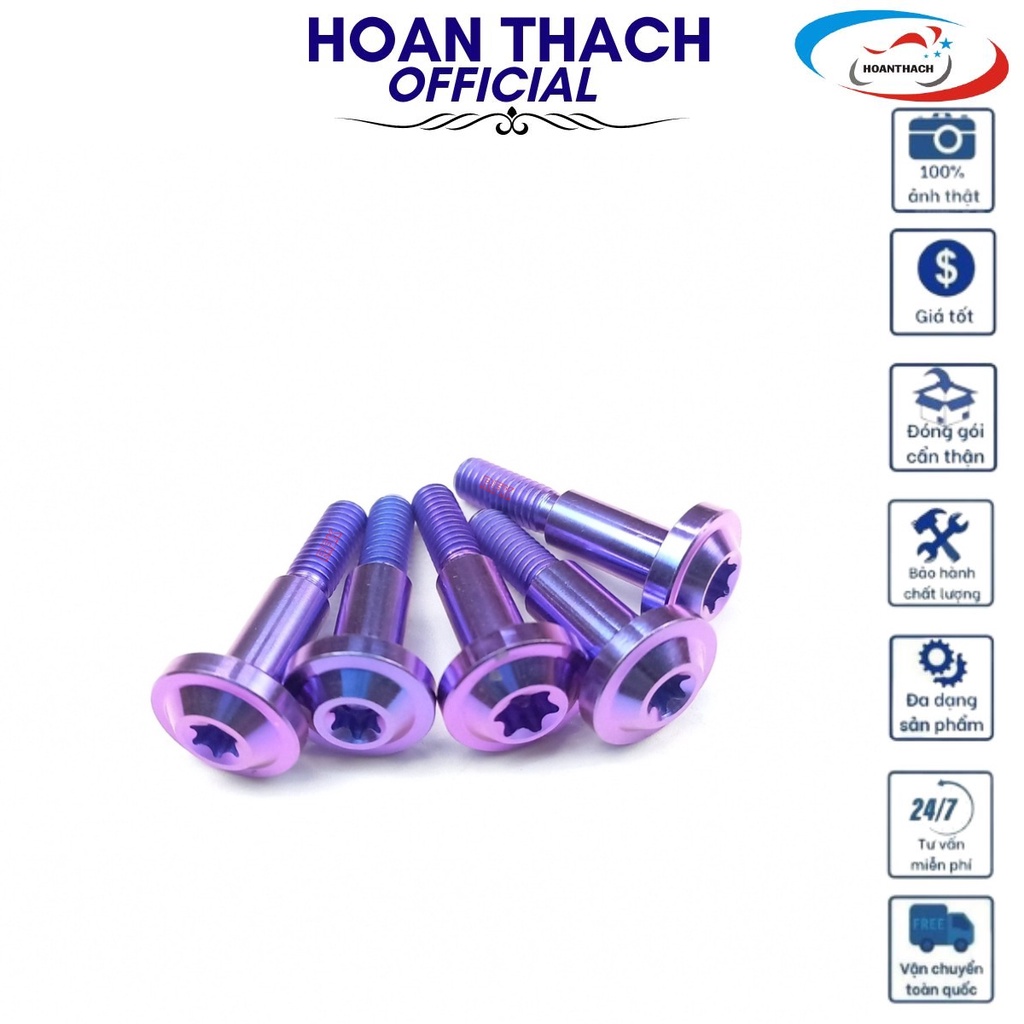 Ốc titan GR5 6L32 tay thắng Tím dùng cho nhiều dòng xe SP010482 (giá 1 con)