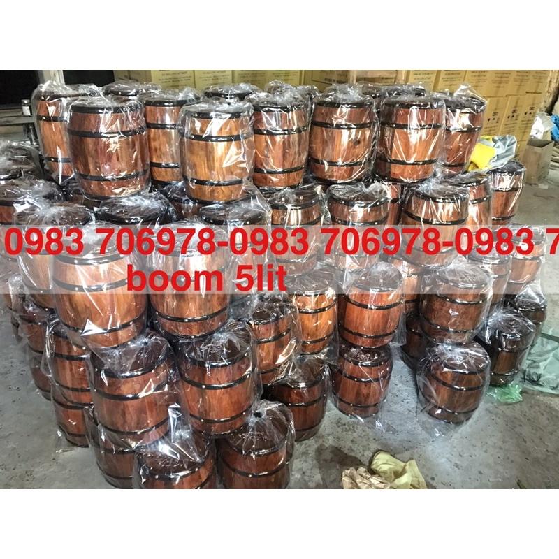 Thùng gỗ đựng rượu vang 5L