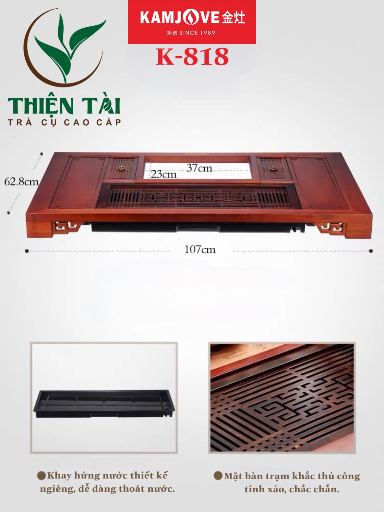 Bộ Bàn Trà Ấm Điện K-818