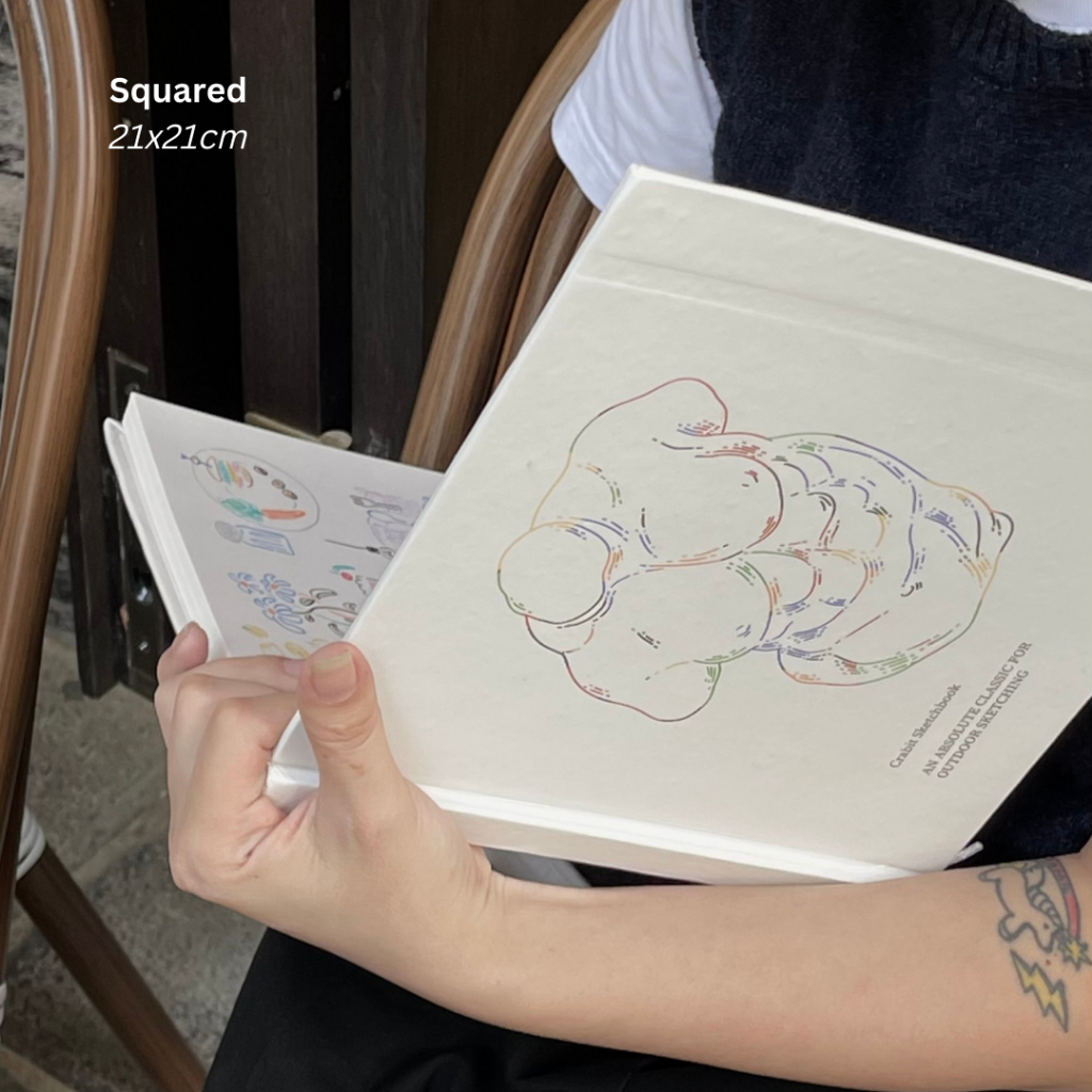 Sổ vẽ Sketchbook 190gsm sổ vẽ phác thảo khổ vuông chuyên vẽ inking doodle Crabit
