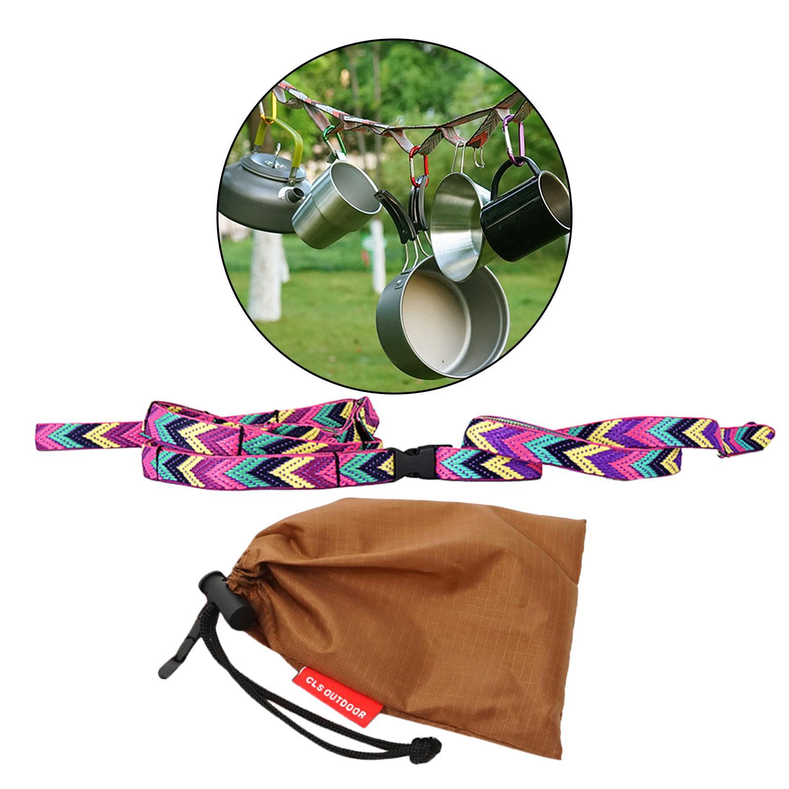 2 Pieces Camping Lanyard Rope Campsite Storage Strap Universal Tent Rope