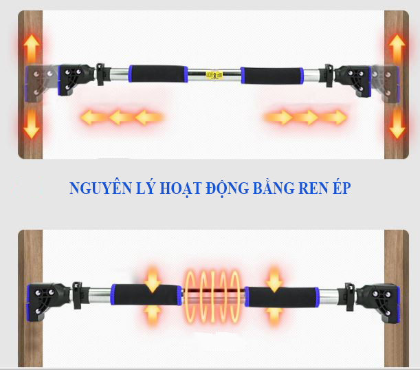 Xà đơn treo tường, gắn cửa điều chỉnh 72cm - 105cm và 93cm-140cm nặng 2kg, 2.5kg(tặng găng tay tập xà dày)