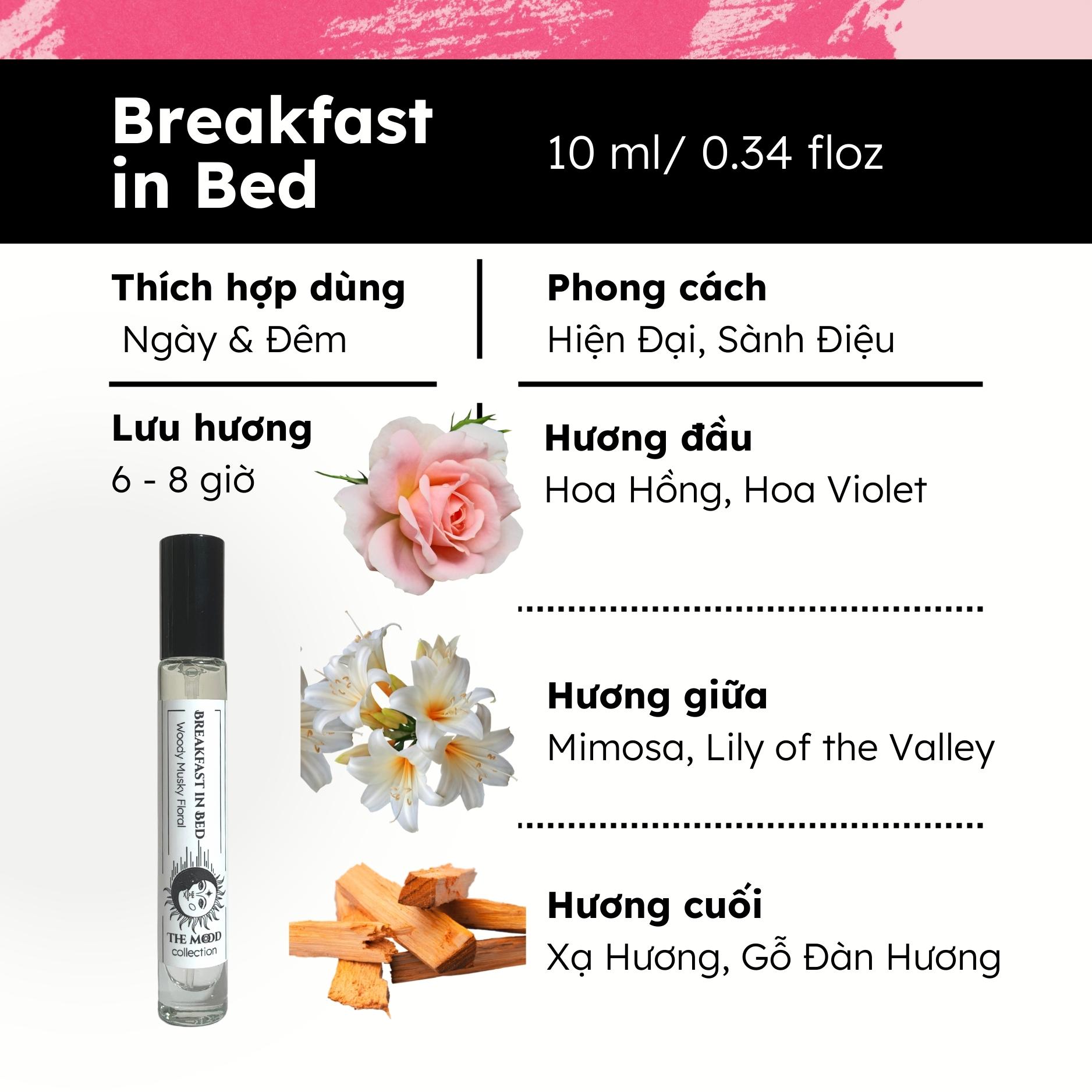 Nước Hoa Nam Nữ Morra Breakfast In Bed Hương Thơm Trong Sáng, Thanh Lịch Mùi Hương Hiện Đại, Sành Điệu Dung Tích 10ml