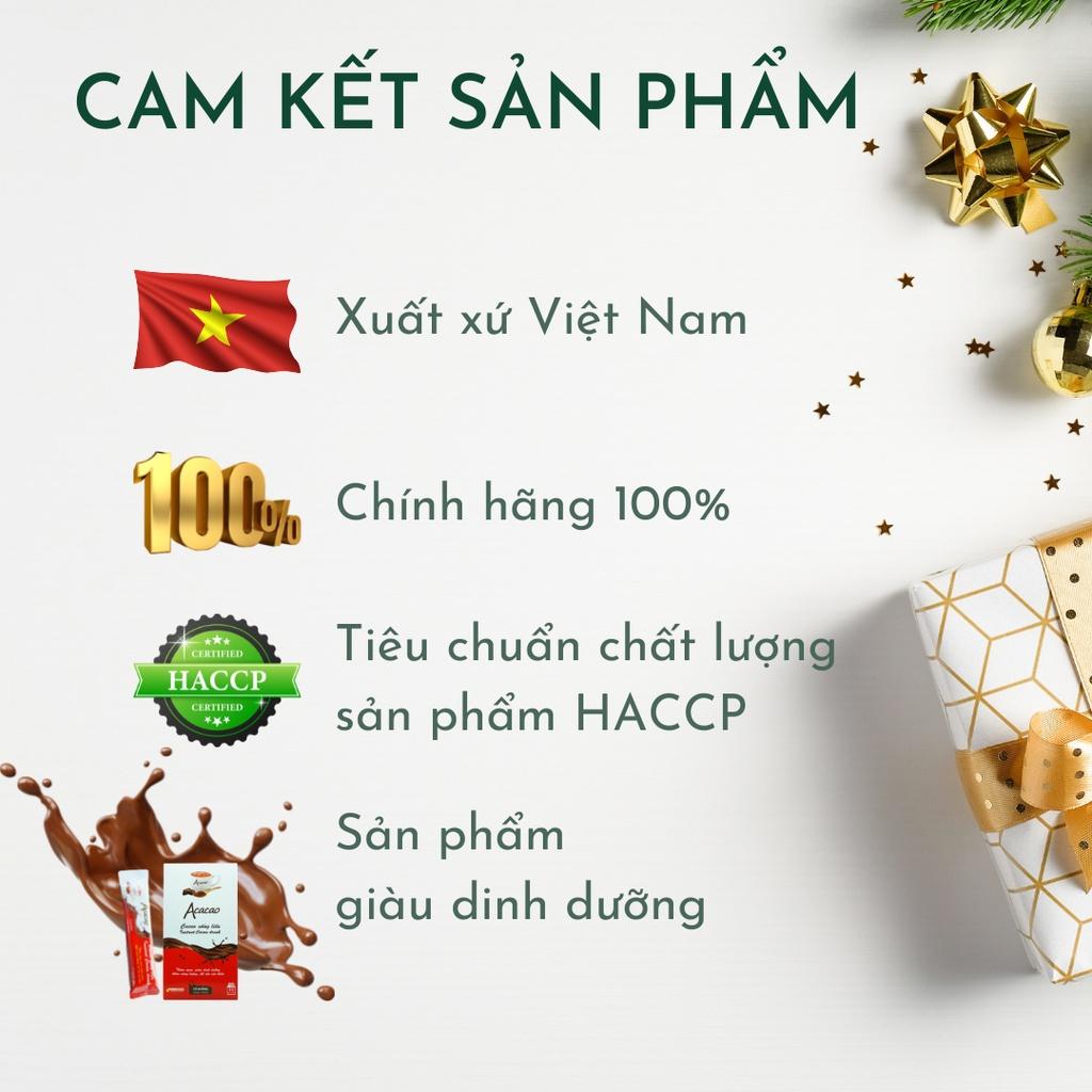 [1 THÙNG] Bột cacao uống liền Không Đường ACACAO giàu dinh dưỡng-Chuẩn HACCP thùng 24 hộp 11 gói x 14g [Acacao Vietnam]