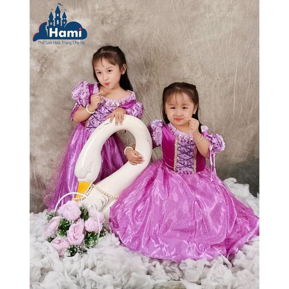 Đầm Công Chúa Rapunzel Dài Kèm Găng Tay Có ẢNH THẬT - HM0208
