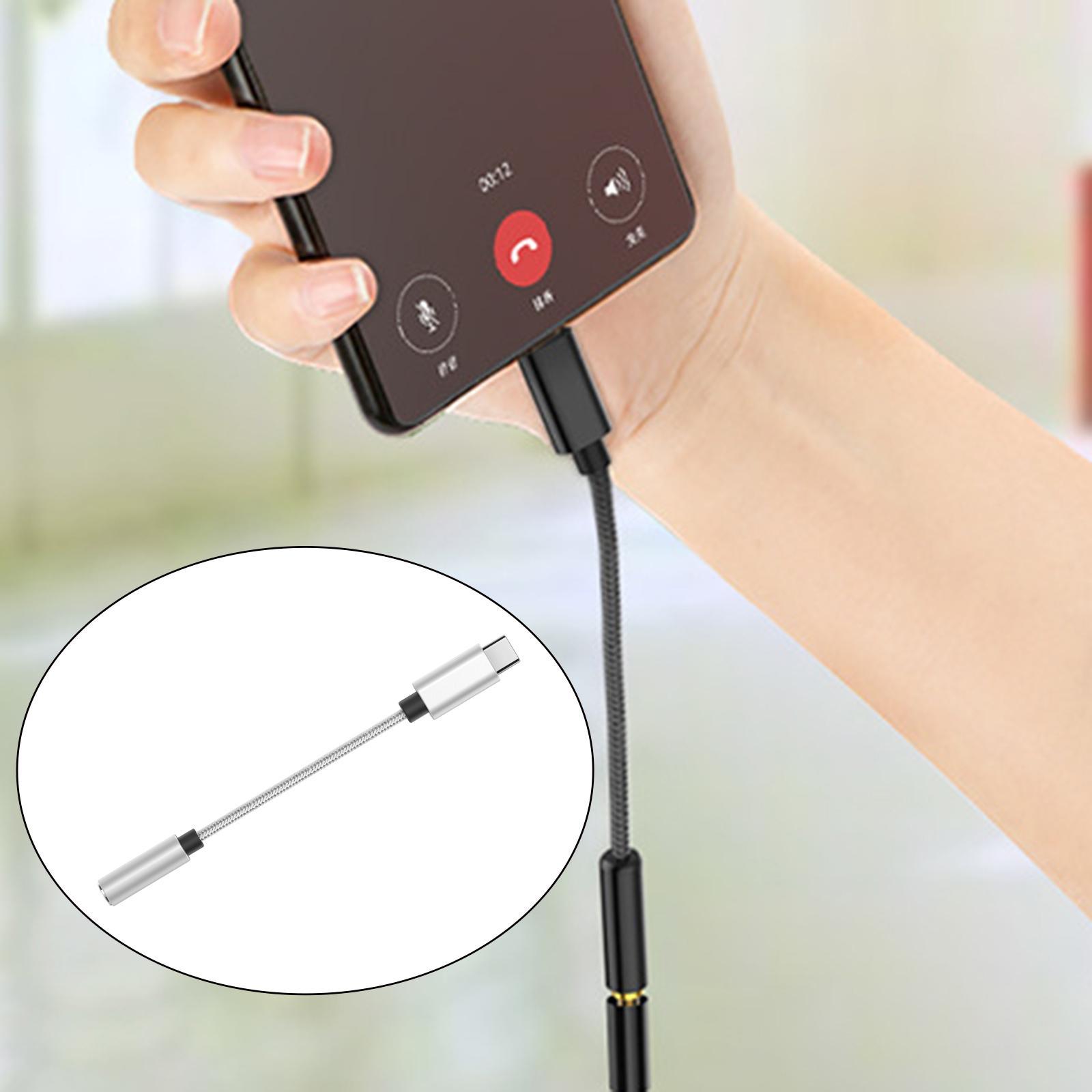 2Pcs Type C to 3.5mm Audio Adapter Headphone Jack Connector for Cellphones