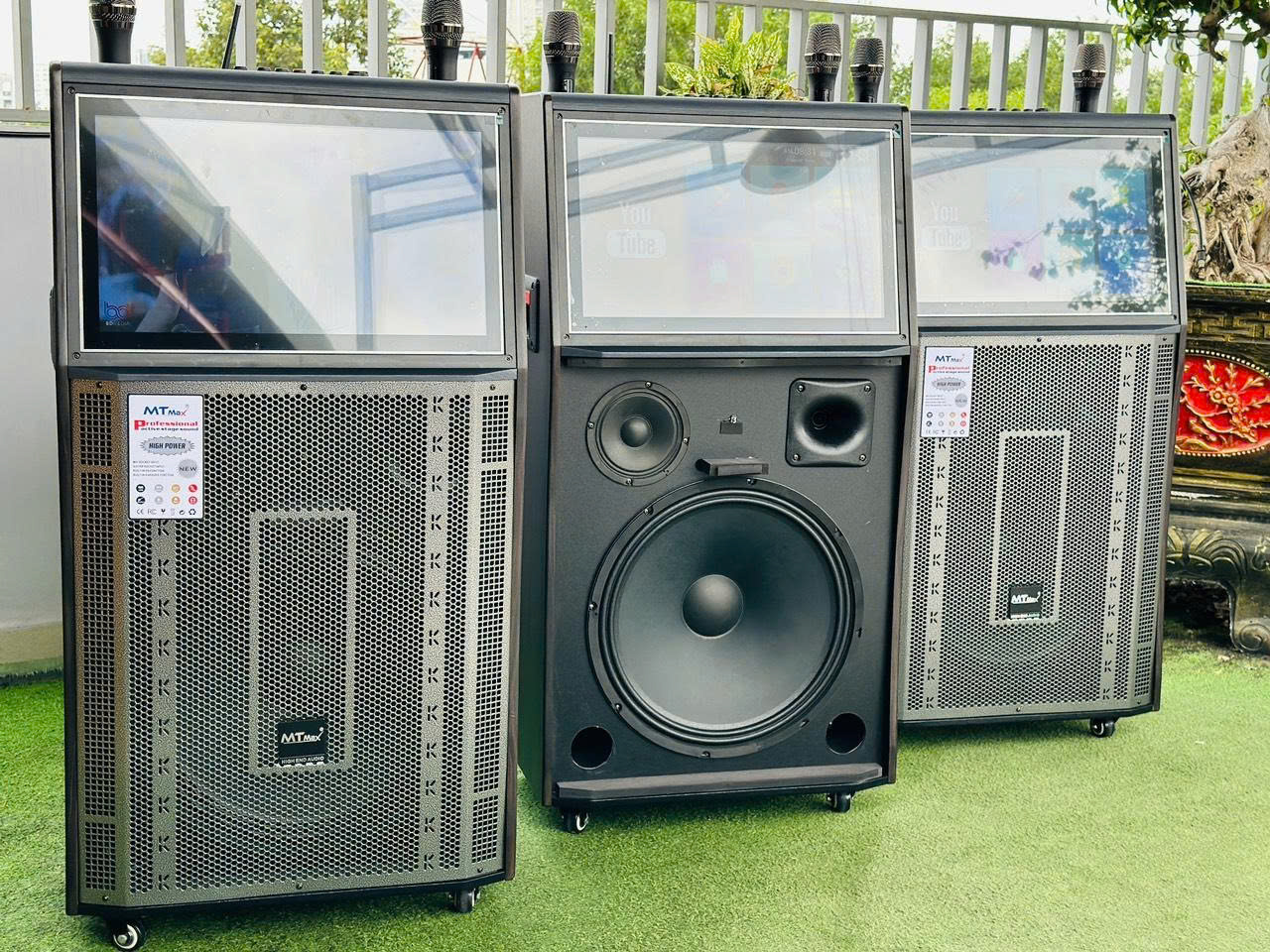 Loa Màn Hình MTMAX T73S Bass40 Màn Hình 21inch Công suất 500W Đi Kèm Cặp Micro Sang Trọng Chống Hú Cao Cấp hàng chính hãng