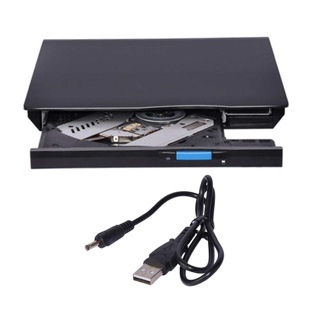 External USB 2.0 DVD-RW Burner Writer CD Player for Laptop Desktop PC Black