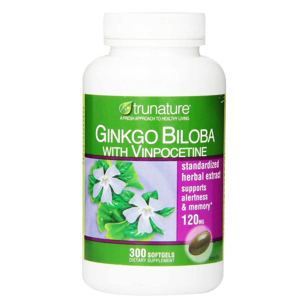 Thực phẩm bổ sung Trunature Ginkgo Biloba 300 viên nhập Mỹ - tăng cường tuần hoàn não