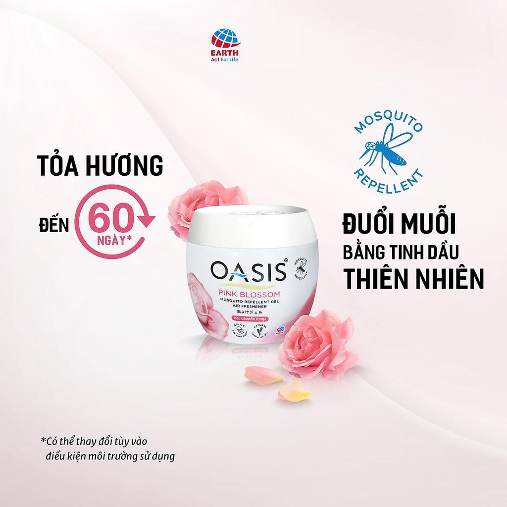 Sáp thơm đuổi muỗi OASIS Hương Hoa Hồng 180gr chất lượng Thái Lan cao cấp mosquito repellent gel Pink Blossom