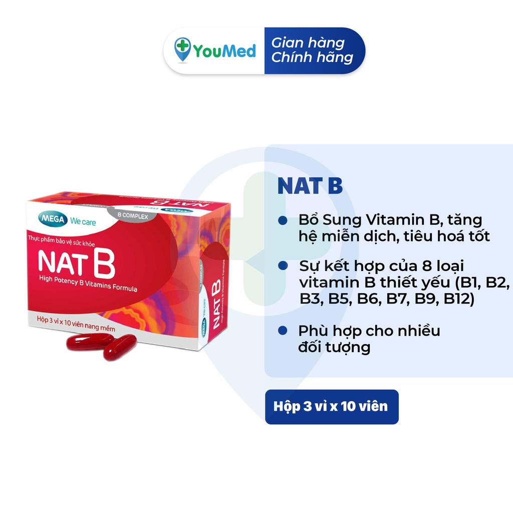 Viên Uống Nat B - bổ Sung Vitamin B, tăng hệ miễn dịch, tiêu hoá tốt